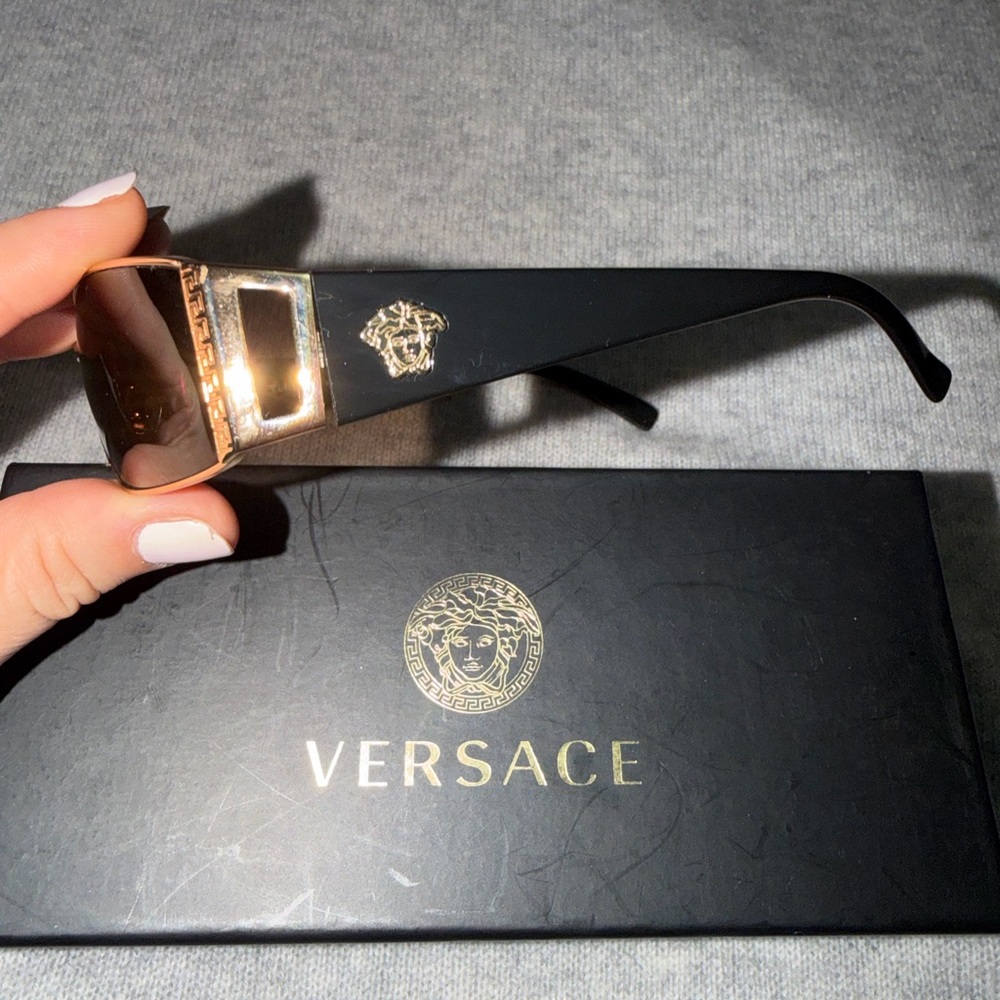 Versace Sunglasses with Black and Gold Design